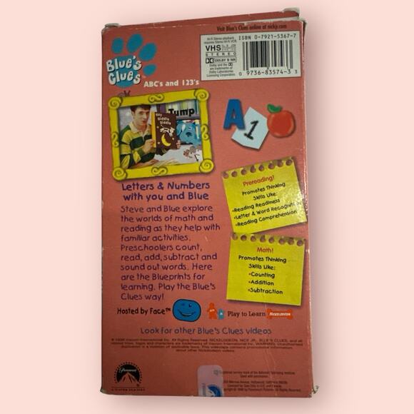 VINTAGE Blues Clues - ABCs and 123s (VHS, 1999) TESTED - Picture 2 of 2